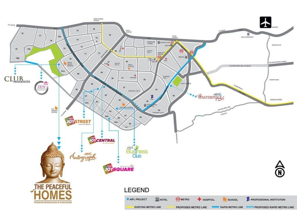 AIPL The Peaceful Homes Location Map
