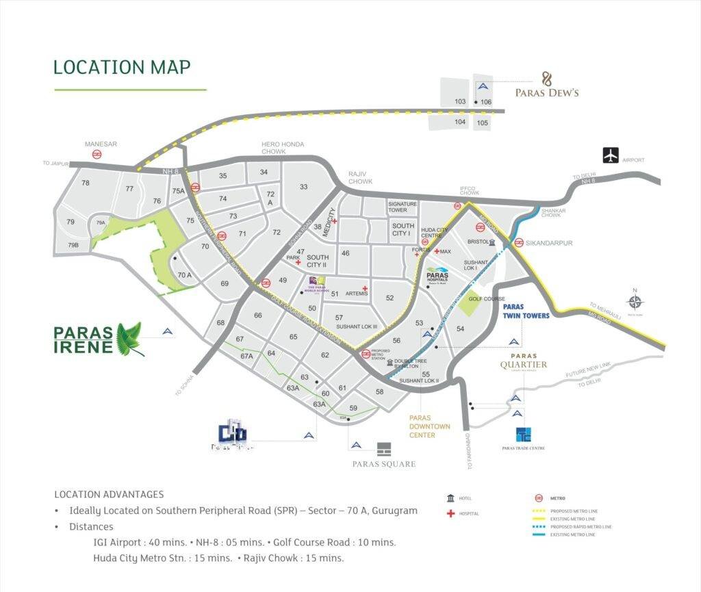 Paras Irene Location Map