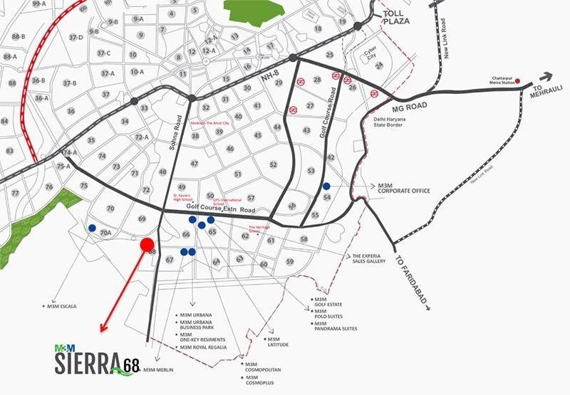 m3m-sierra-68-location-map