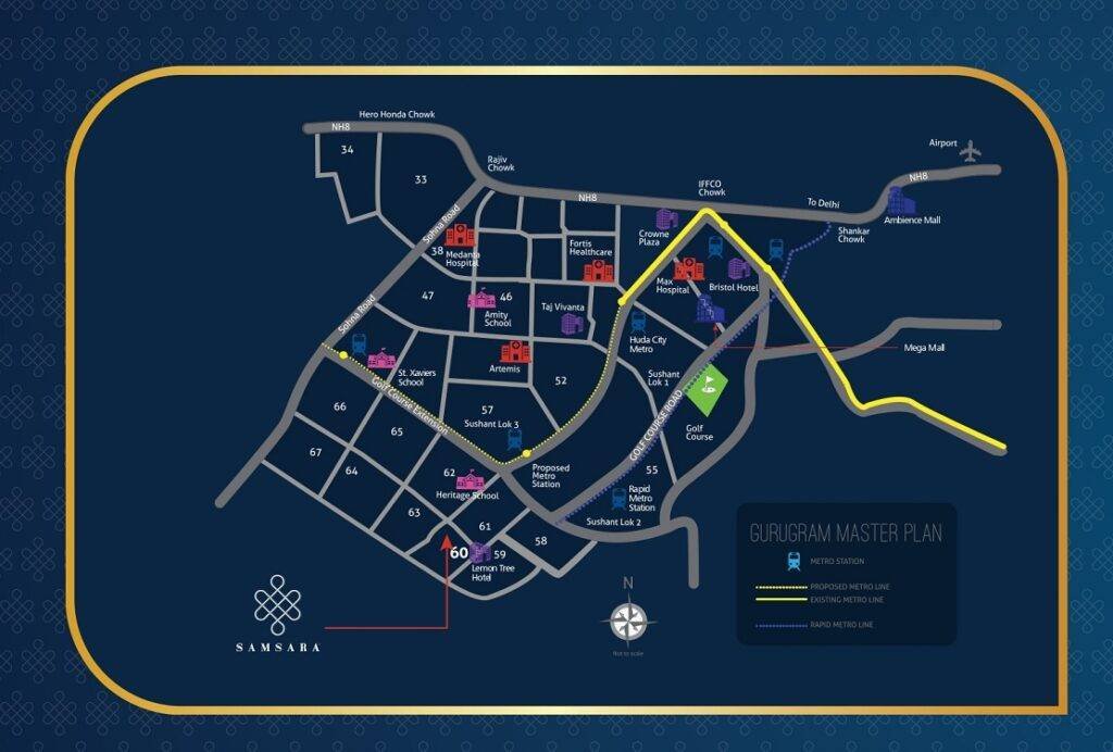 Adani Samsara Gurgaon Location Map