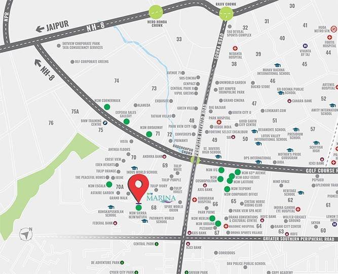 M3M The Marina Location Map