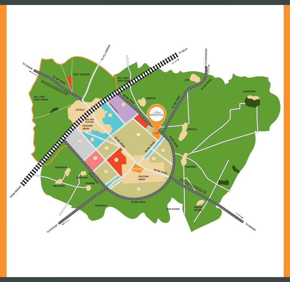 3B Homes Pataudi One Location Map