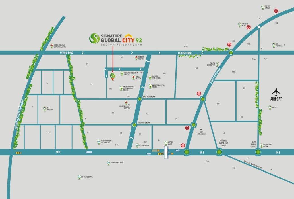 Signature Global City 92 Location Map