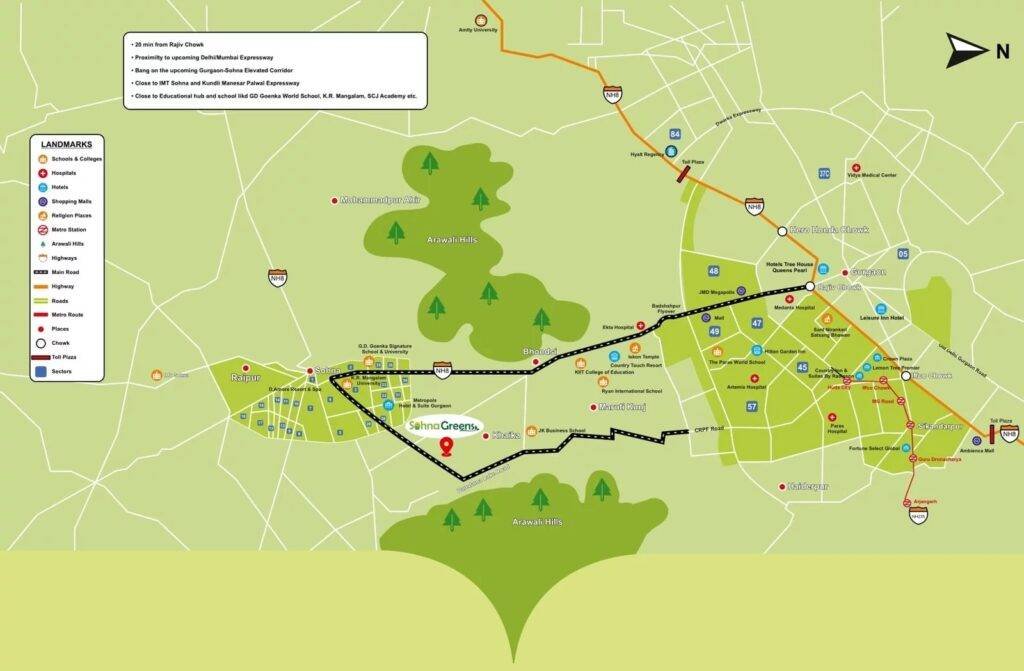 VK-Developers-Sohna-Greens-Location-Map