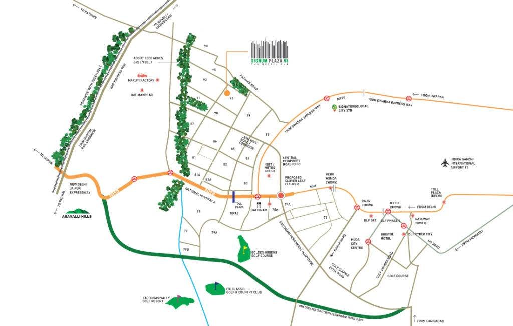 Signature Global Signum Plaza 93 Location Map