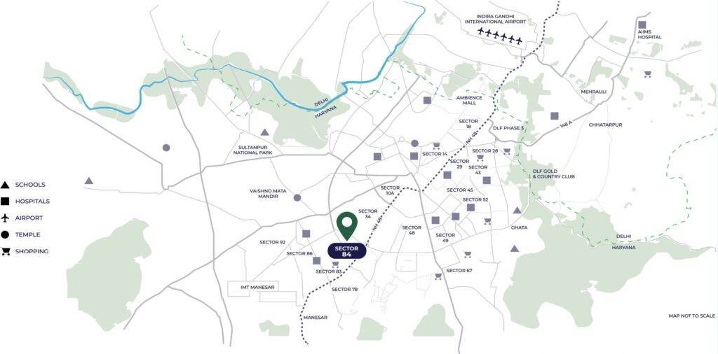 Ganga Realty Pure 84 Location Map