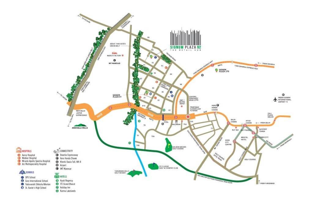 Signature Global Signum Plaza 92 Location Map