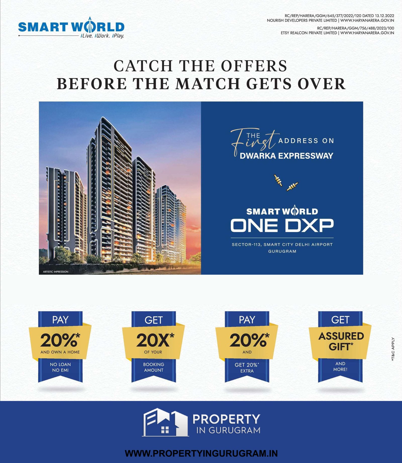 Smart World T20 Offers Two Most Luxurious Projects in Gurgaon 3 Smart World one DXP T20 Offers Gurgaon