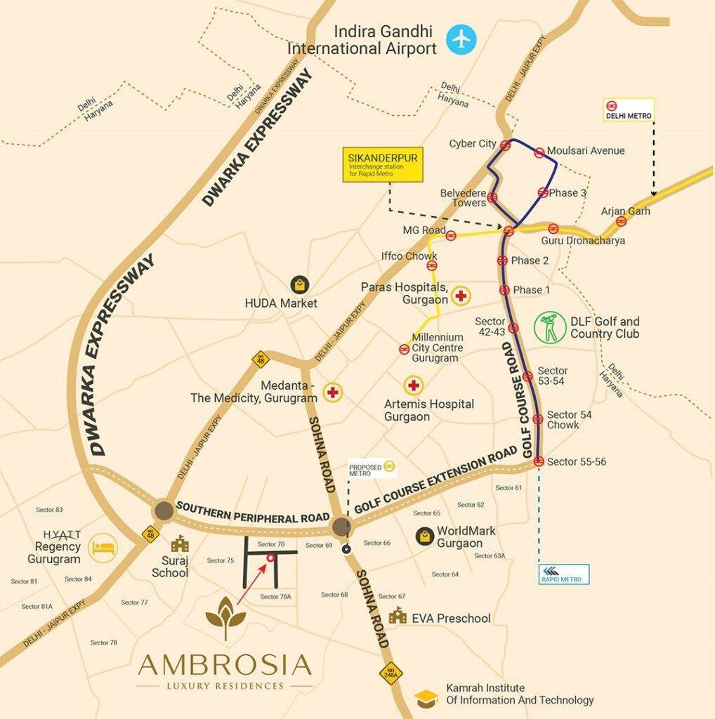 Shree Vardhman Ambrosia Location Map