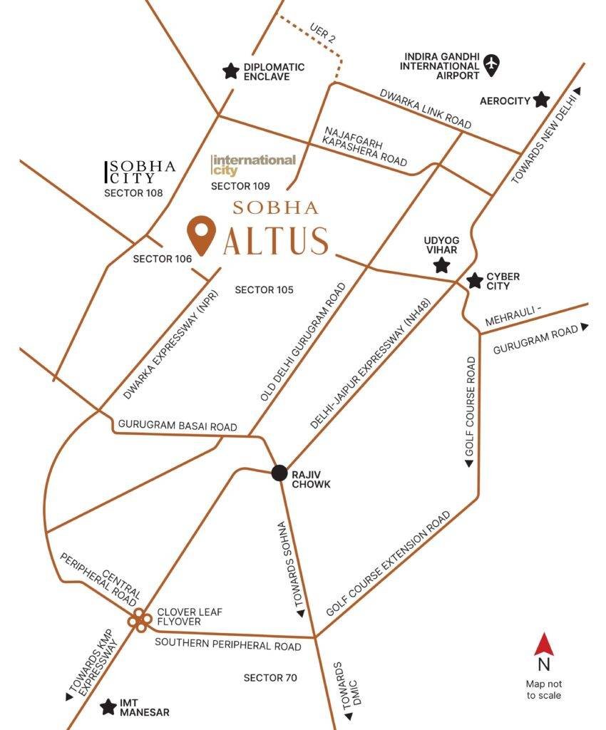 Sobha Altus Location Map