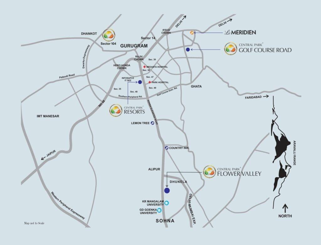 Central Park Bignonia Towers Location Map