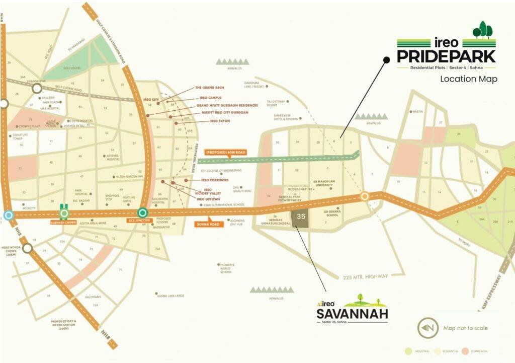 Ireo Pride Park Gurgaon Location Map