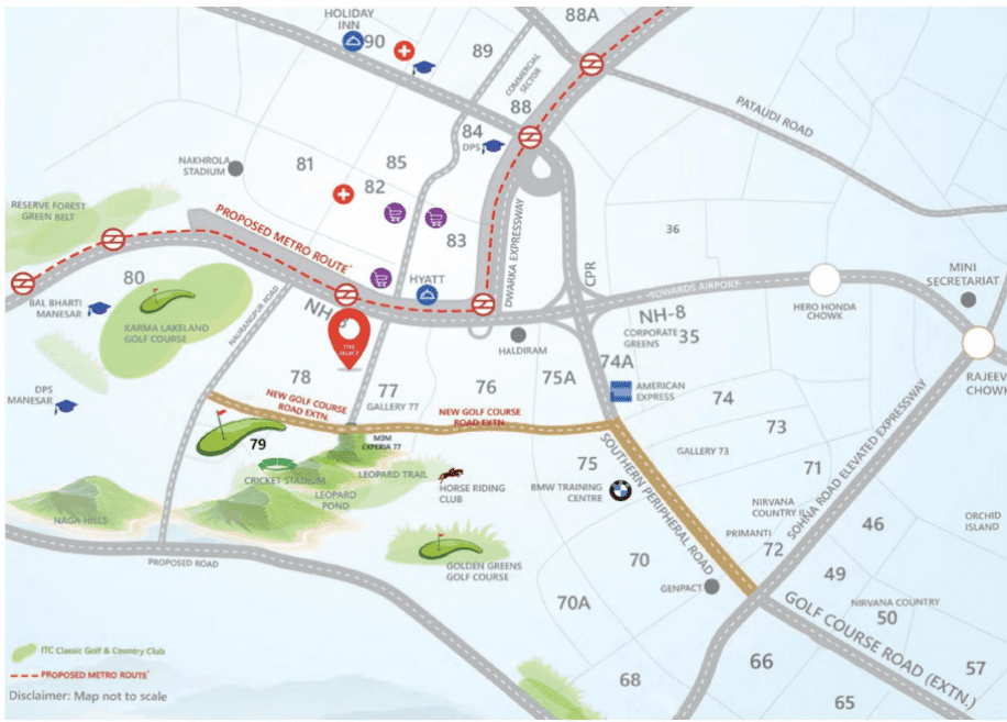 Keystone Seasons Gurgaon Location Map
