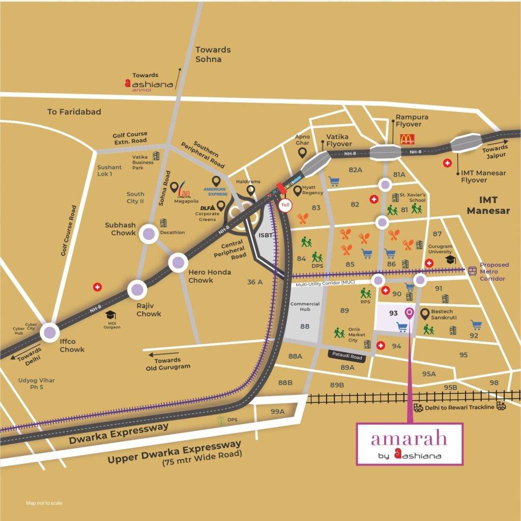 Ashiana Amarah Phase 4 Location Map