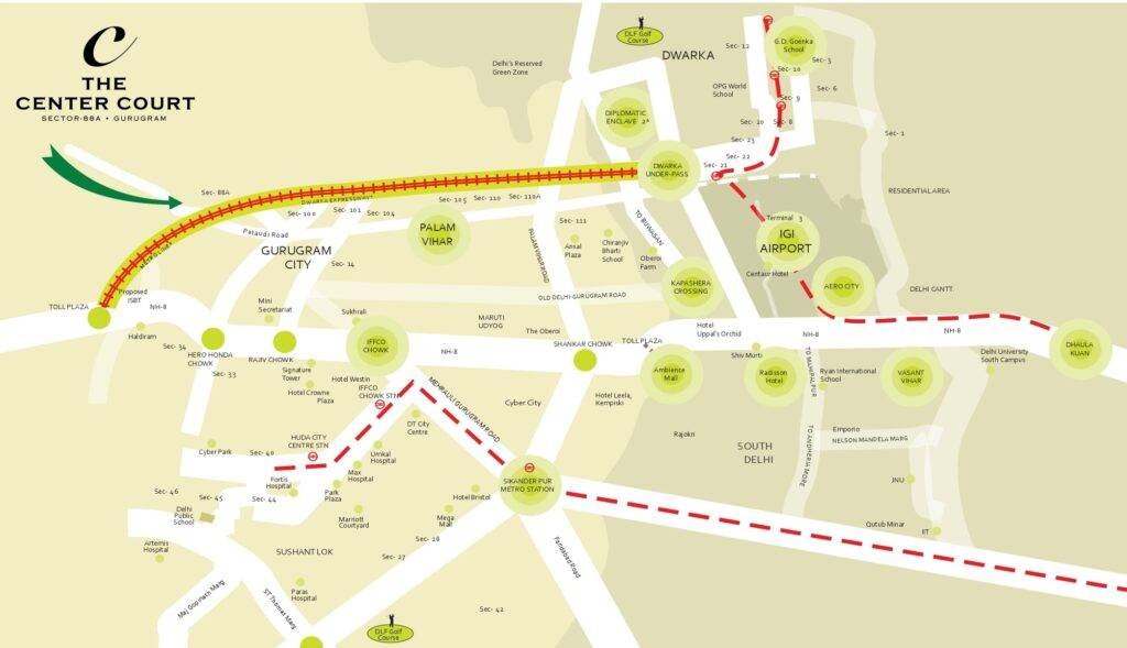 County The Center Court Location Map