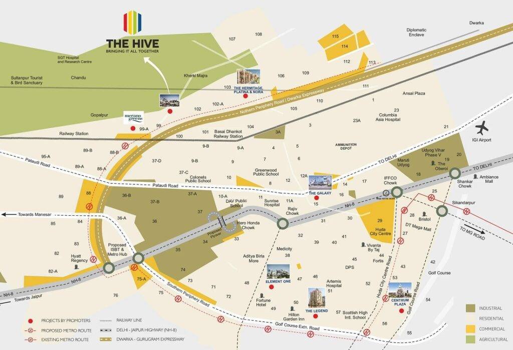 Satya The Hive Location Map