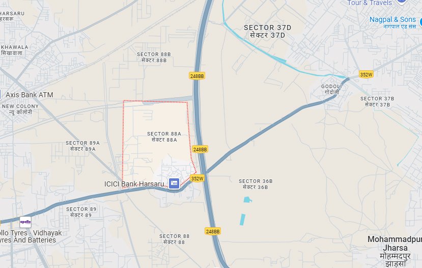 Wal Street 88A Sector 88A Gurgaon Location Map