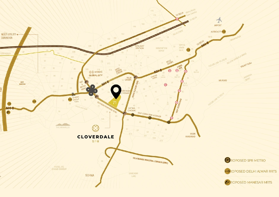 Signature Global Cloverdale SPR Location Map