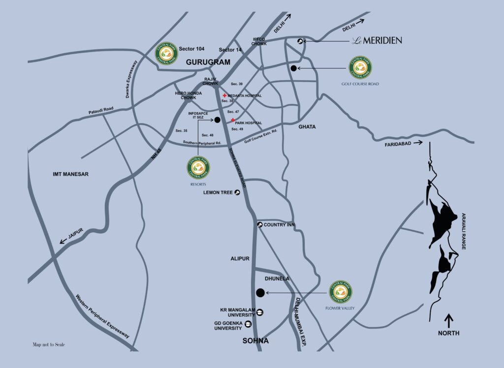 Central Park Flower Valley The Selene Tower Location Map