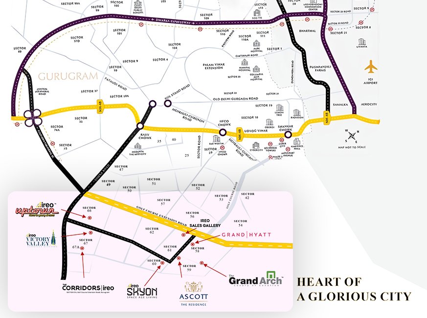 IREO The Corridors Location Map