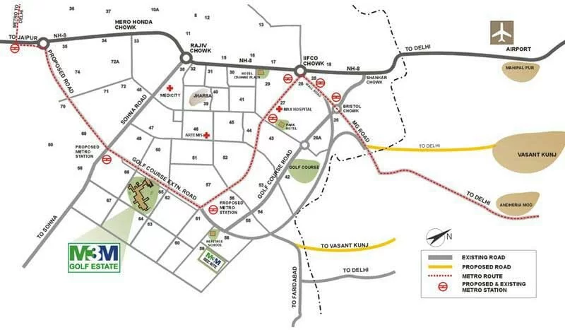 M3M Floors Sector M9 Manesar Location Map