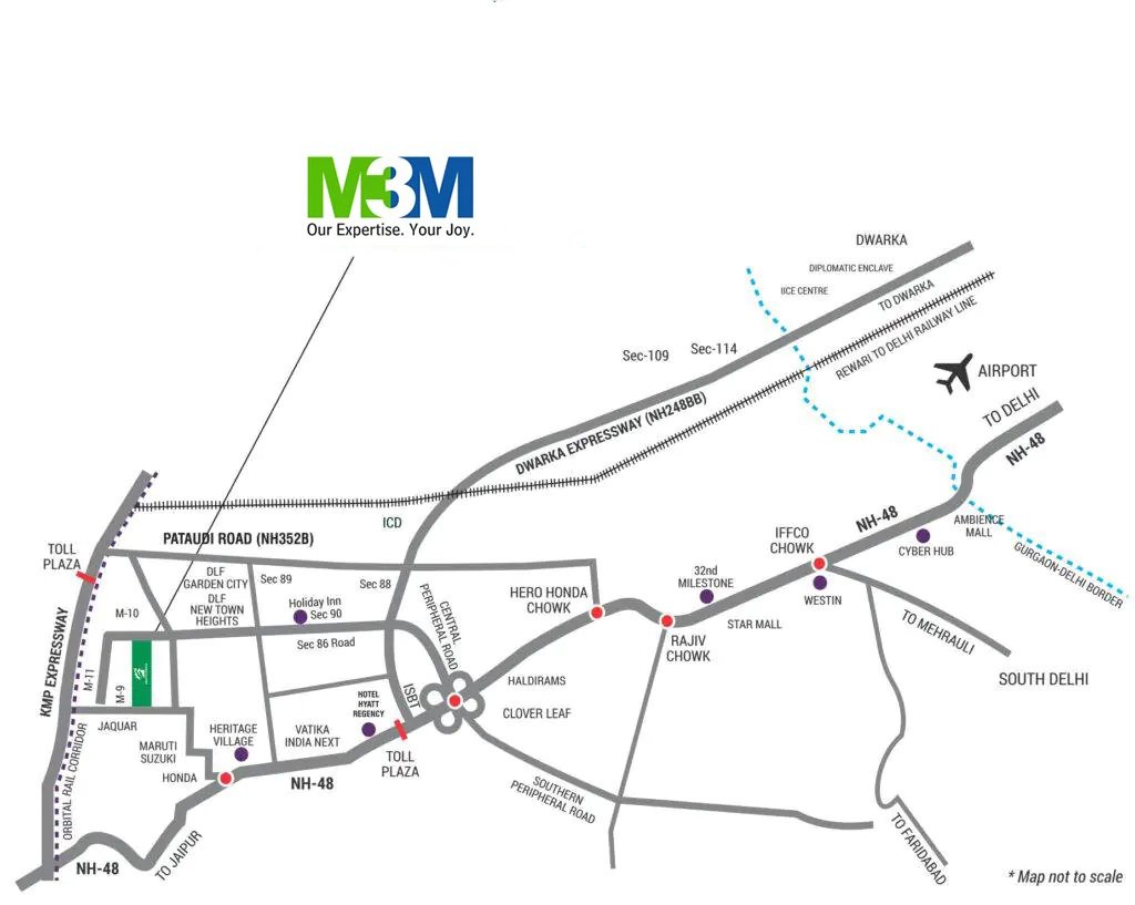 M3M Industrial Plots Sector 9 Manesar Location Map