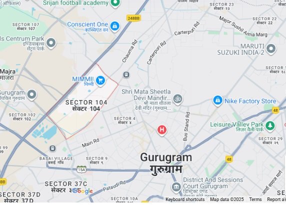 Satya Levante Residences Sector 104 Gurgaon Loction Map