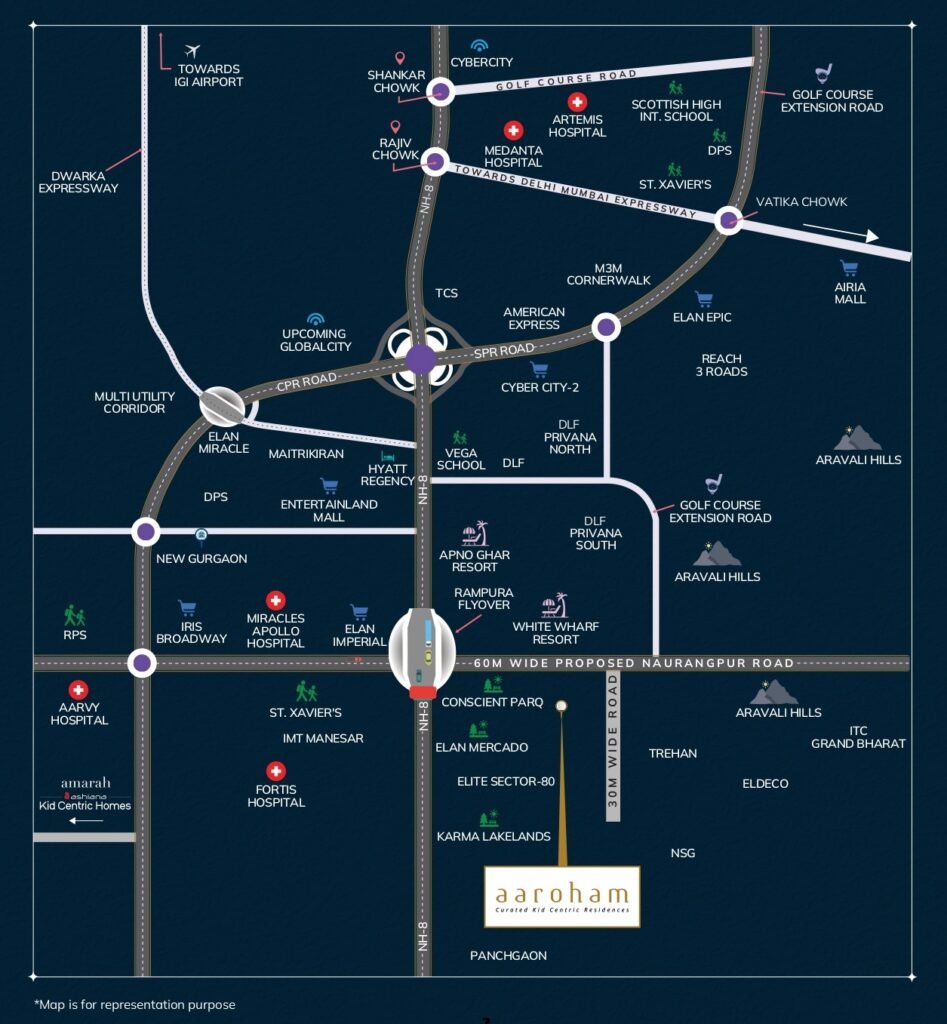 Ashiana Aaroham Location Map