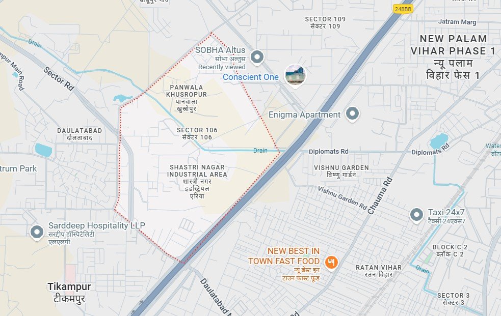 Sobha Strada gurgaon Location Map